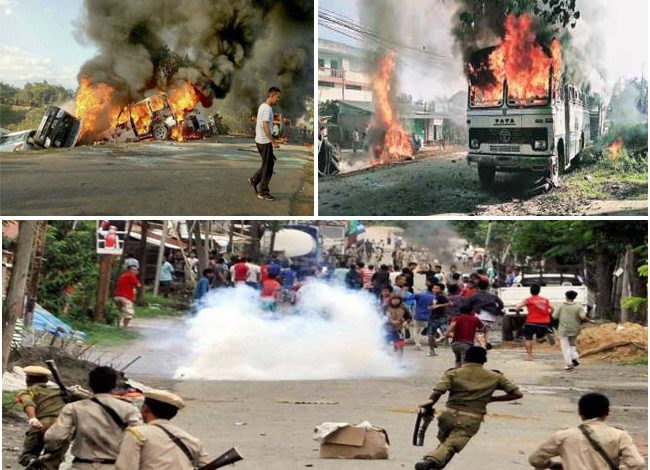 मणिपुर में लगातार दूसरे दिन हिंसा जारी