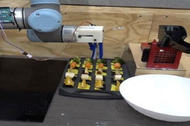 यह रोबोट काम सीखकर सब्जी भी काटने लगा