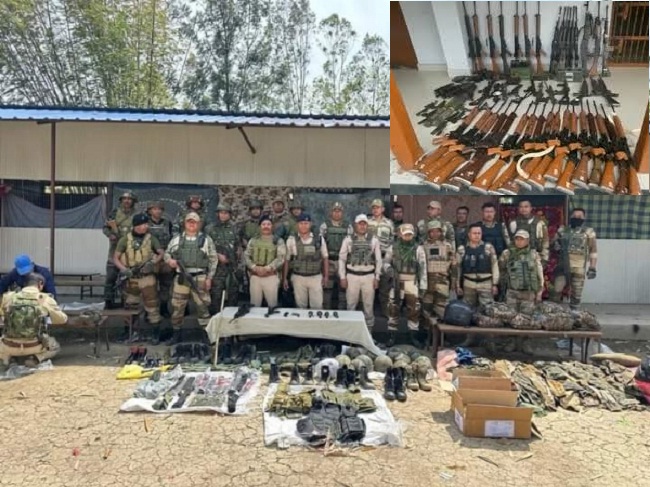 मणिपुर में भारी मात्रा में हथियार और गोला-बारूद बरामद, चार गिरफ्तार